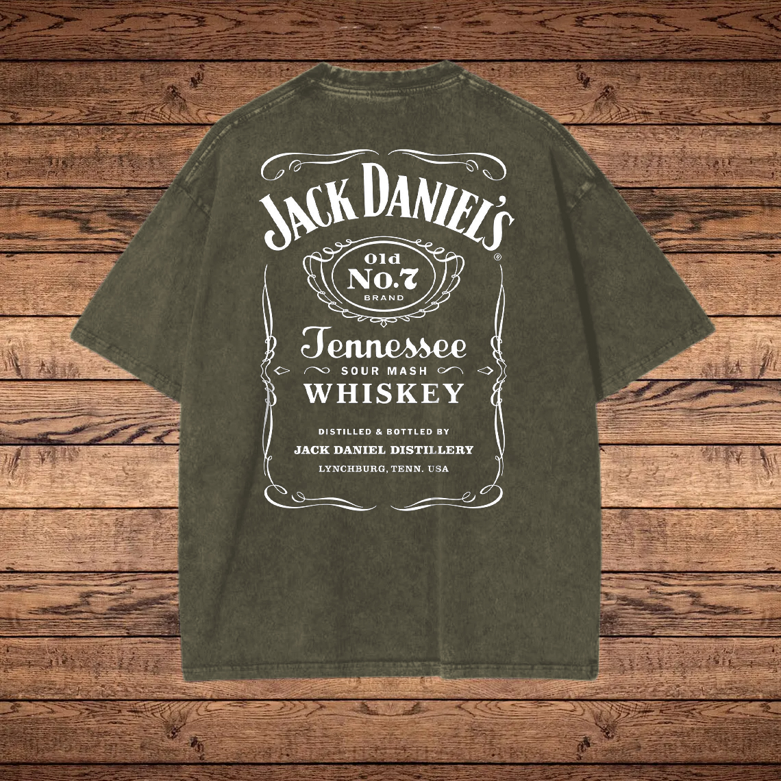 Classic Whiskey Label Graphic Washed T-shirt / TECHWEAR CLUB / Techwear