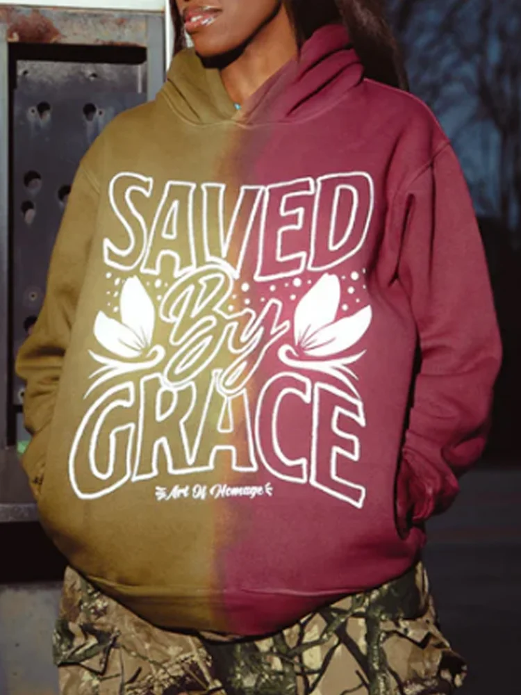 Saved By Grace Hoodie- Gradient Two Toned