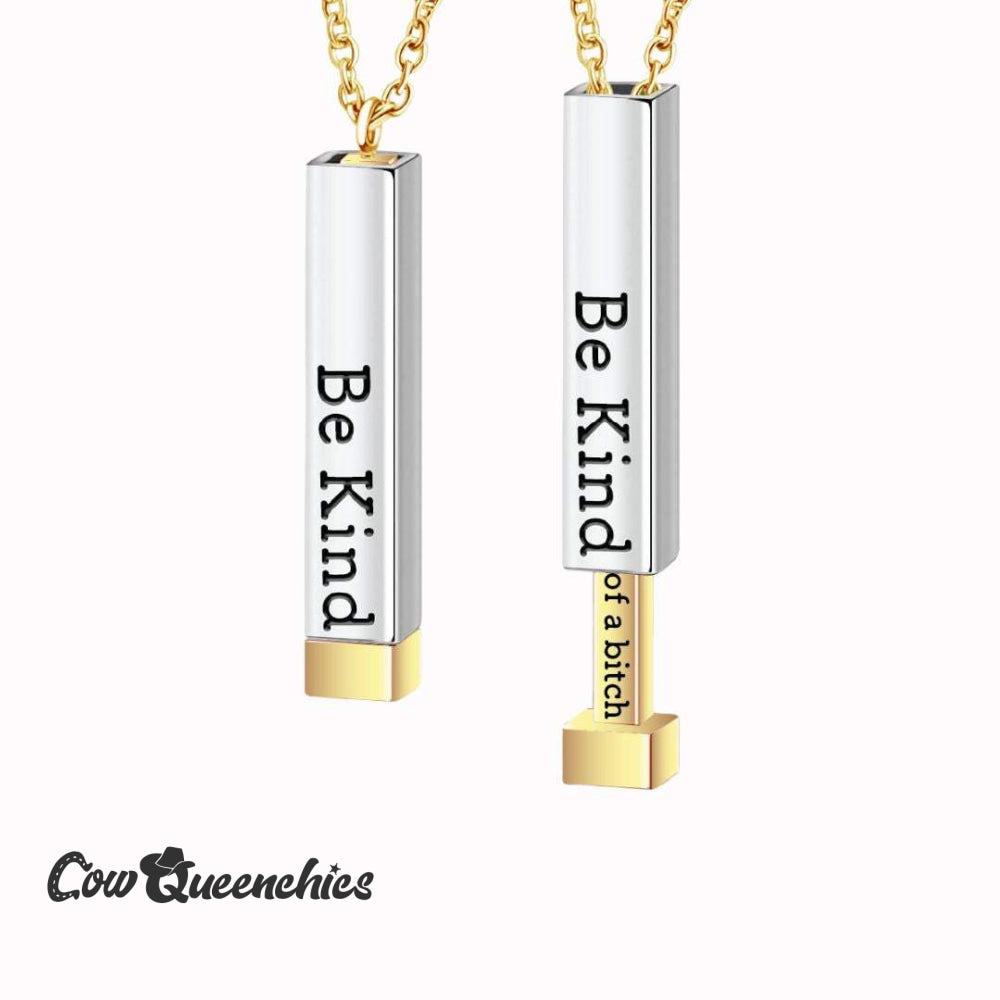 Be Kind...of A Bi♥︎Ch-Hidden Message Necklace Gold / Onesize