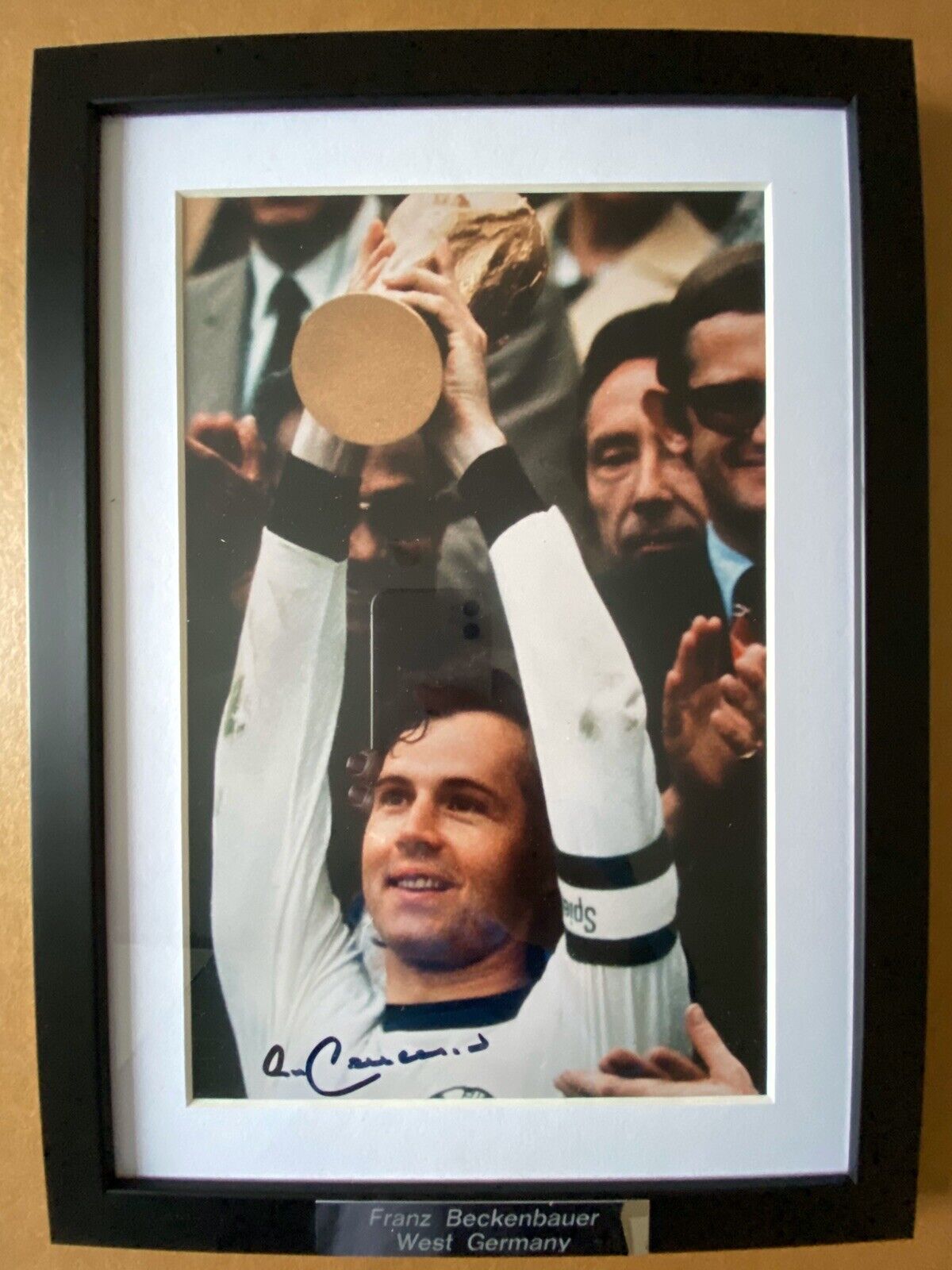 Franz Beckenbauer Genuine Hand Signed 12x8 Germany Photo Poster painting In Frame, View Proof