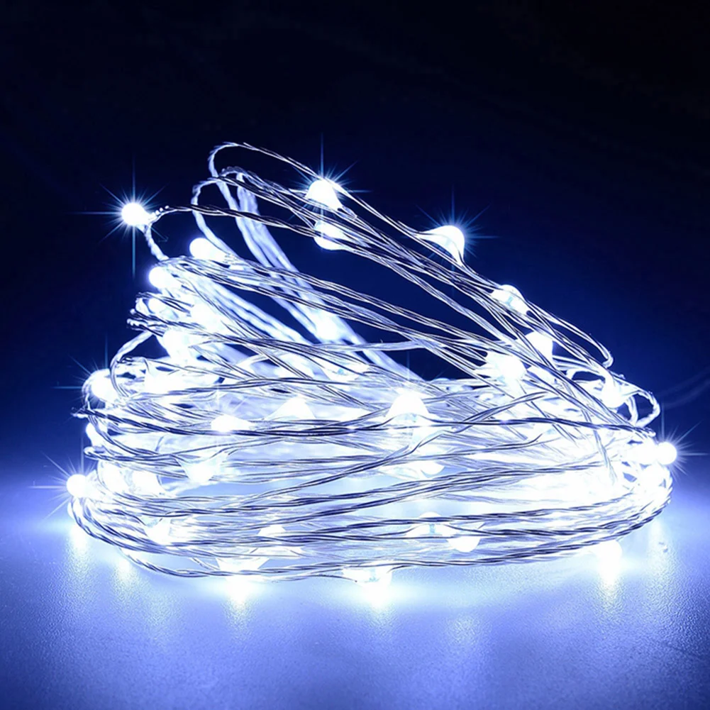 Solar String Lights Waterproof Copper Wire Fairy Lamp (Cold White 100LED)