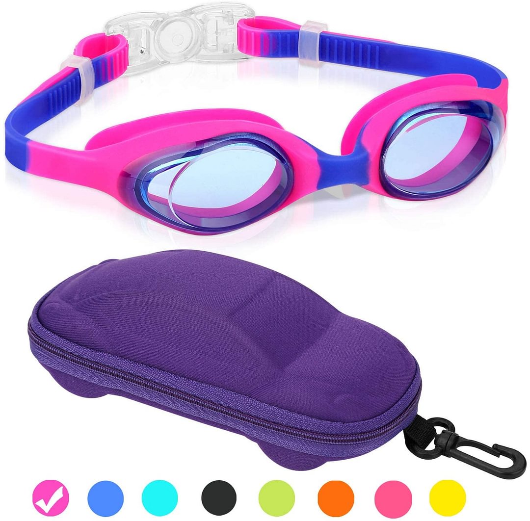 Kids Swim Goggles, Swimming Goggles for Boys Girls Kid Age 3-12 Child Colorful Swim Goggles Clear Vision