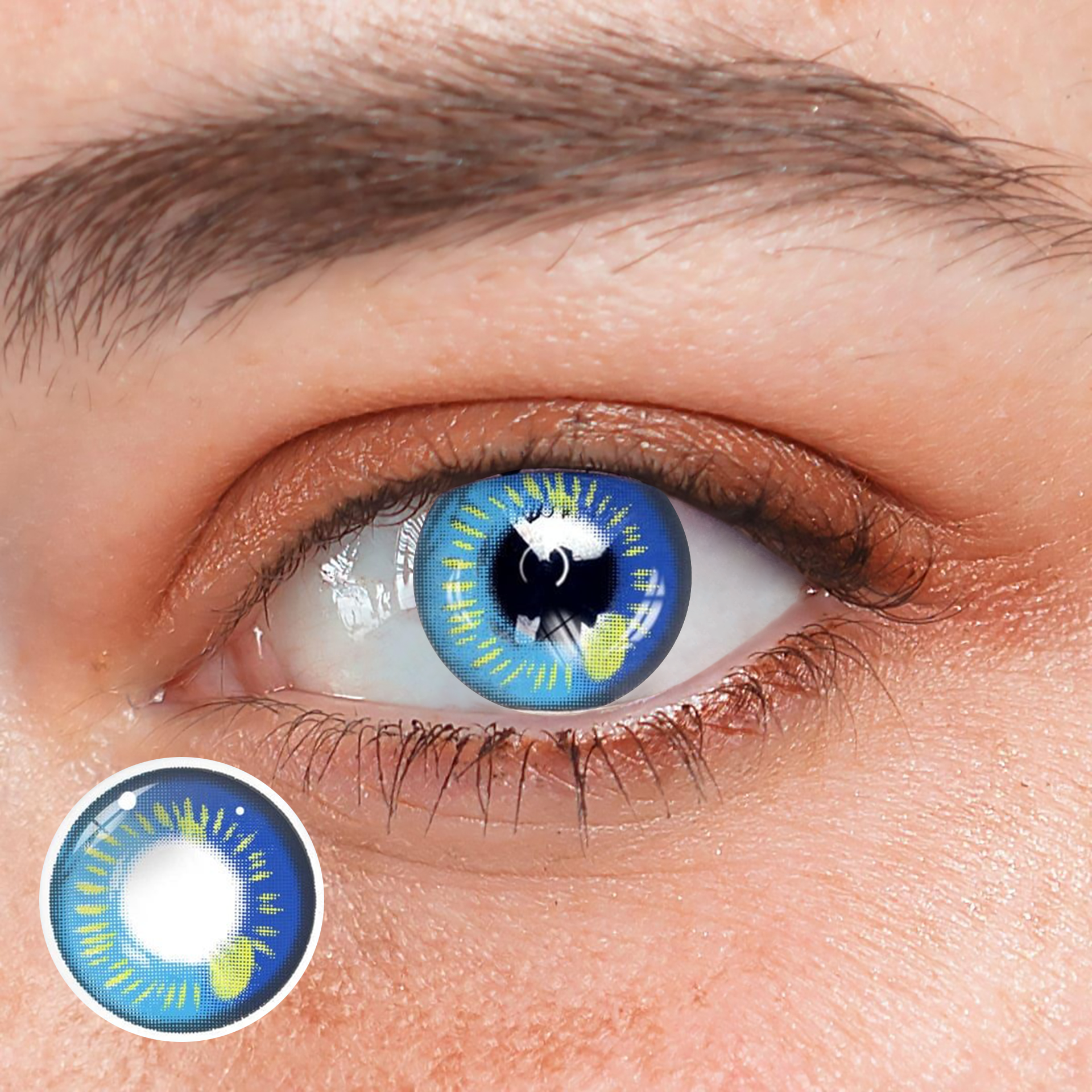 Cosplay Anime Blue Prescription Coloured Contact Lenses