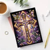 (US Local)50-Page A5 Size Cross Pattern Rhinestone Art Painting Notebook Kit for Gift
