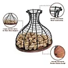 Wine Cork Holder Wine Stopper Container Decanter Shaped Wine Cork Collector Cage Cork Storage with Wooden Bottom Wine Lover Gift Kitchen Decor