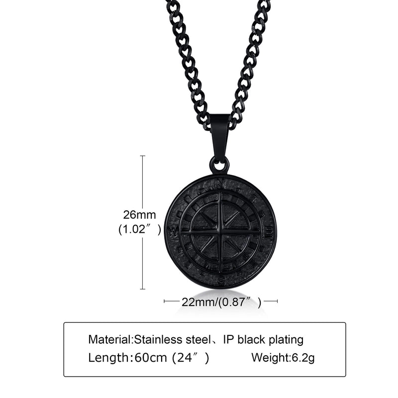 Hip-hop Coin Titanium Steel Men’s Pendant Necklace