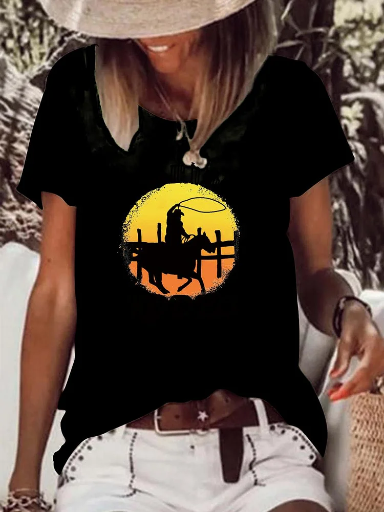 Take me to the rodeo Western style Raw Hem Tee-Annaletters