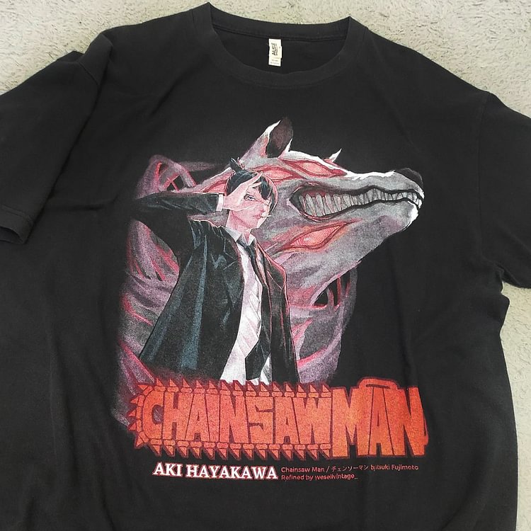 Pure Cotton Chainsaw Man Hayakawa Aki Aesthetic Off Shoulder T-shirt weebmemes