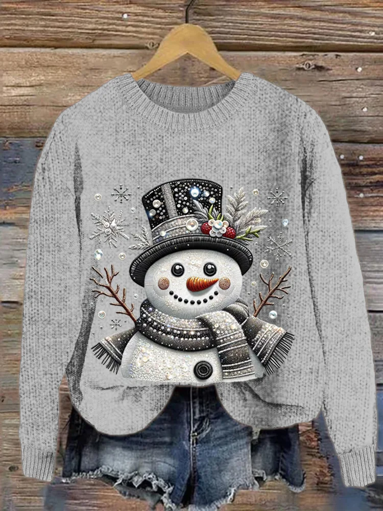 Christmas Snowman Cozy Knit Sweater