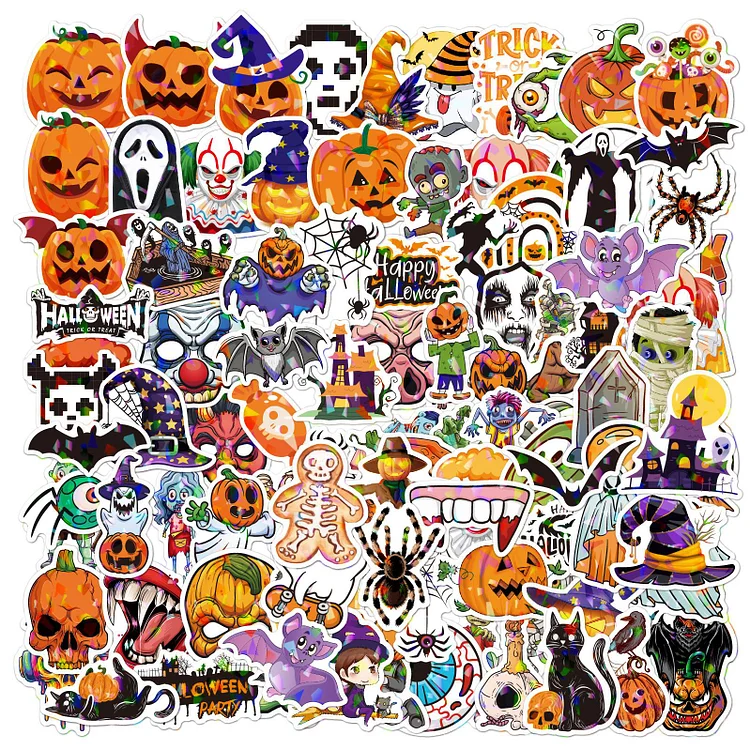 58 Pcs Happy Halloween Stickers Junk Journal Stickers Scrapbooking