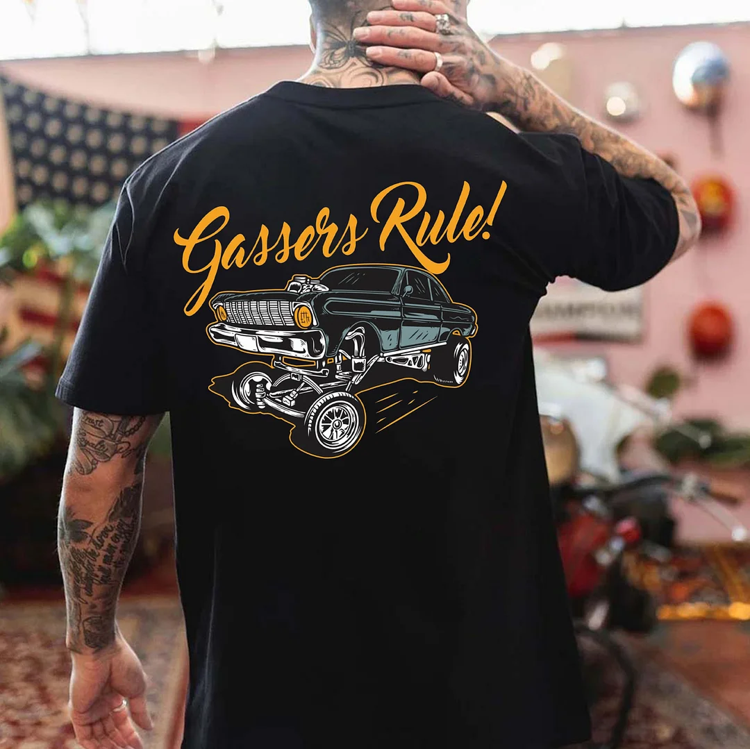 GASSERS RULE Classic Car Print Men's T-shirt