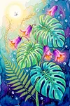Luxury AB Velvet Diamond Painting Kit - Plants