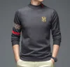 Top Grade New Designer Fashion Brand Luxury Knit Half Turtleneck Men Warm Woolen Sweater