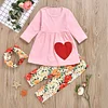 Kid Baby Girl Valentine's Day Love Long Sleeves 2 Pcs Set