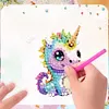 6Pcs Acrylic Dinosaur DIY Diamond Art Refrigerator Magnets Sticker for Beginners