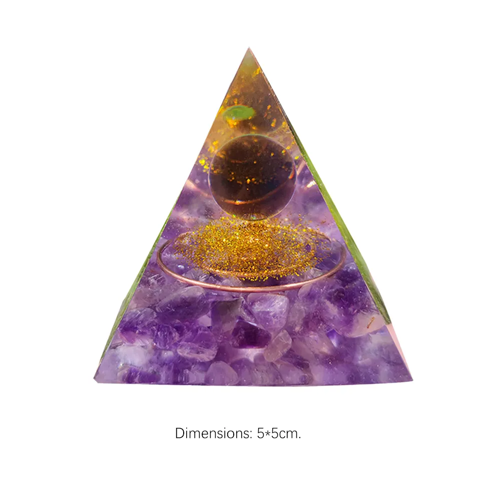 5cm Natural Stone Orgonite Pyramid Heal Crystal Orgone Energy Generator (E)