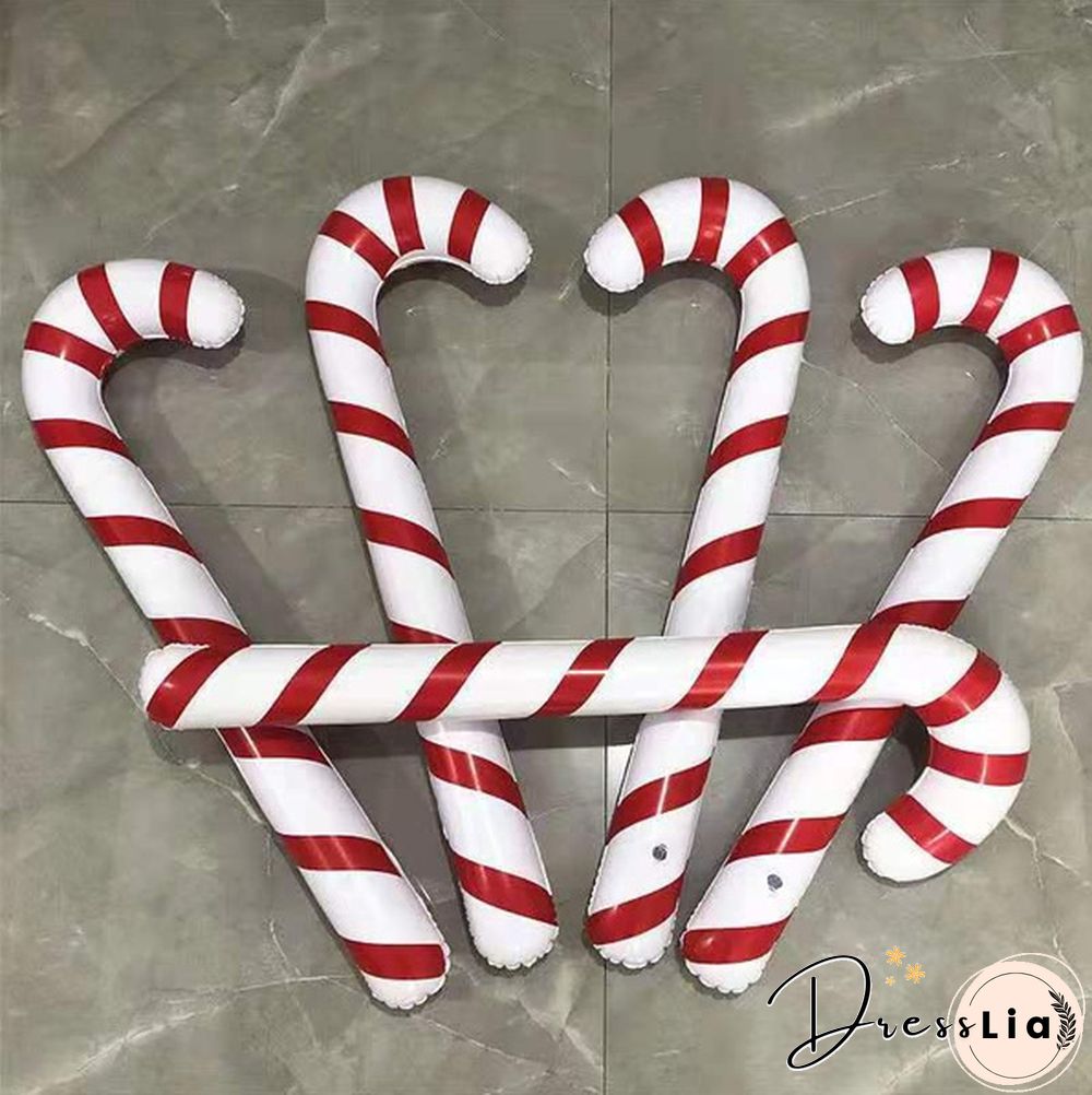 90cm Giant Inflatable Candy Cane Stick Blow Up Toy Boy Girl Christmas Stocking Filler PVC Air-filled Toys Xmas Home Decor Gifts