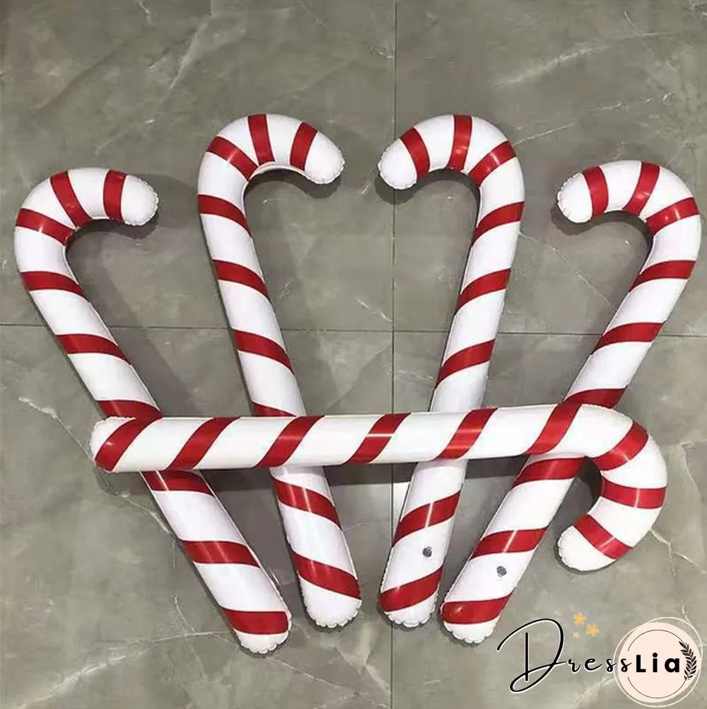 90cm Giant Inflatable Candy Cane Stick Blow Up Toy Boy Girl Christmas Stocking Filler PVC Air-filled Toys Xmas Home Decor Gifts