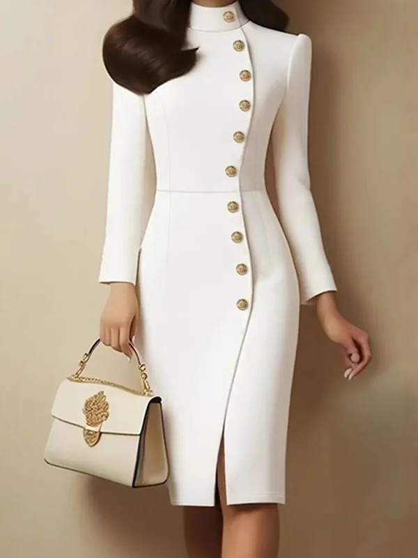 elegant white tailored blazer dress with ruffle detail Buy Exotic Mauve Polyester Dresses Online at Inddus.com main image 1