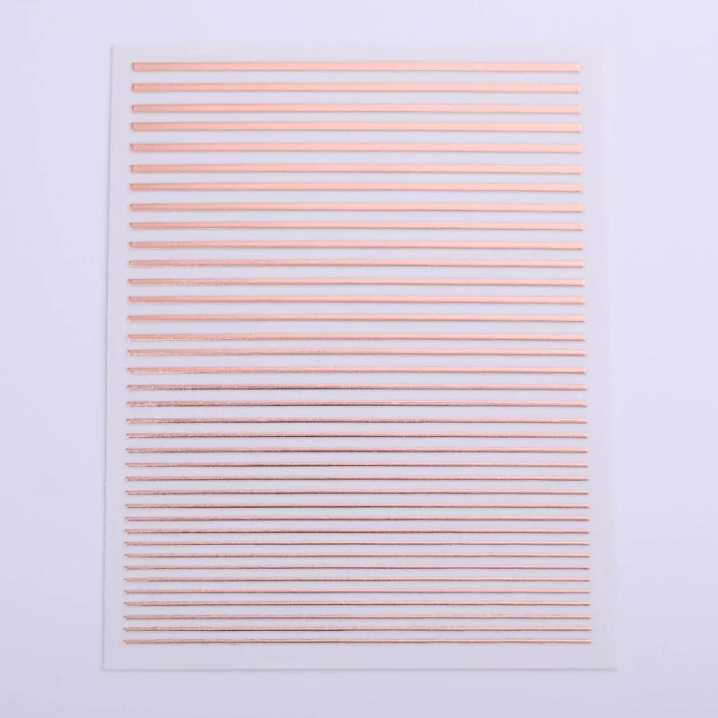 Gold 3D Nail Sticker Curve Stripe Lines Nails Stickers Gradient Adhesive Striping Tape Nail Foil Nail Art Stickers Decals Silver-Nail Inspo