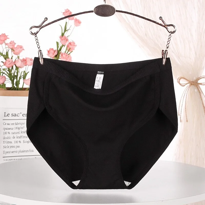 Billionm Women's Pure Cotton Underwear Underwear Ladies High Waist Large Size Underpants Comfortable Breathable Briefs