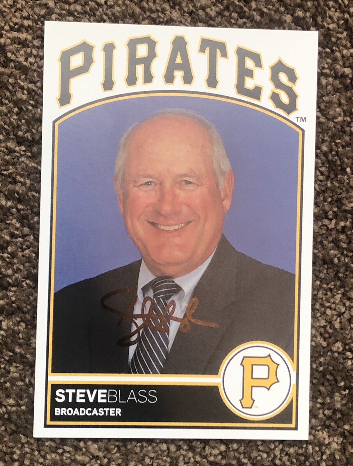 Steve Blass SIGNED AUTOGRAPHED POSTCARD SIZE Pittsburgh PIRATES Photo Poster painting 4X6