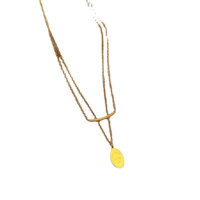 Women Cartoon Gourd Lotus Pod Clover Tree Wheat Cactus Flower Peach Blossom Leaf Geometric Titanium Steel Electroplating Necklaces