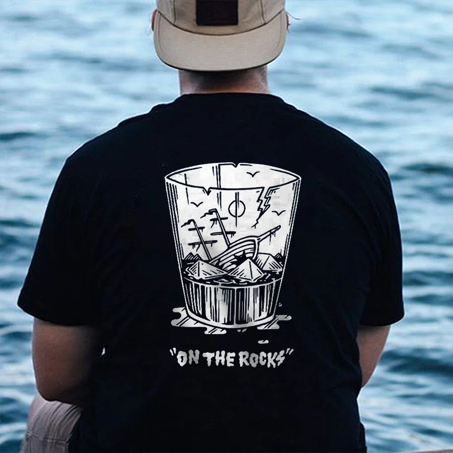 On The Rocks Printed Men's T-shirt