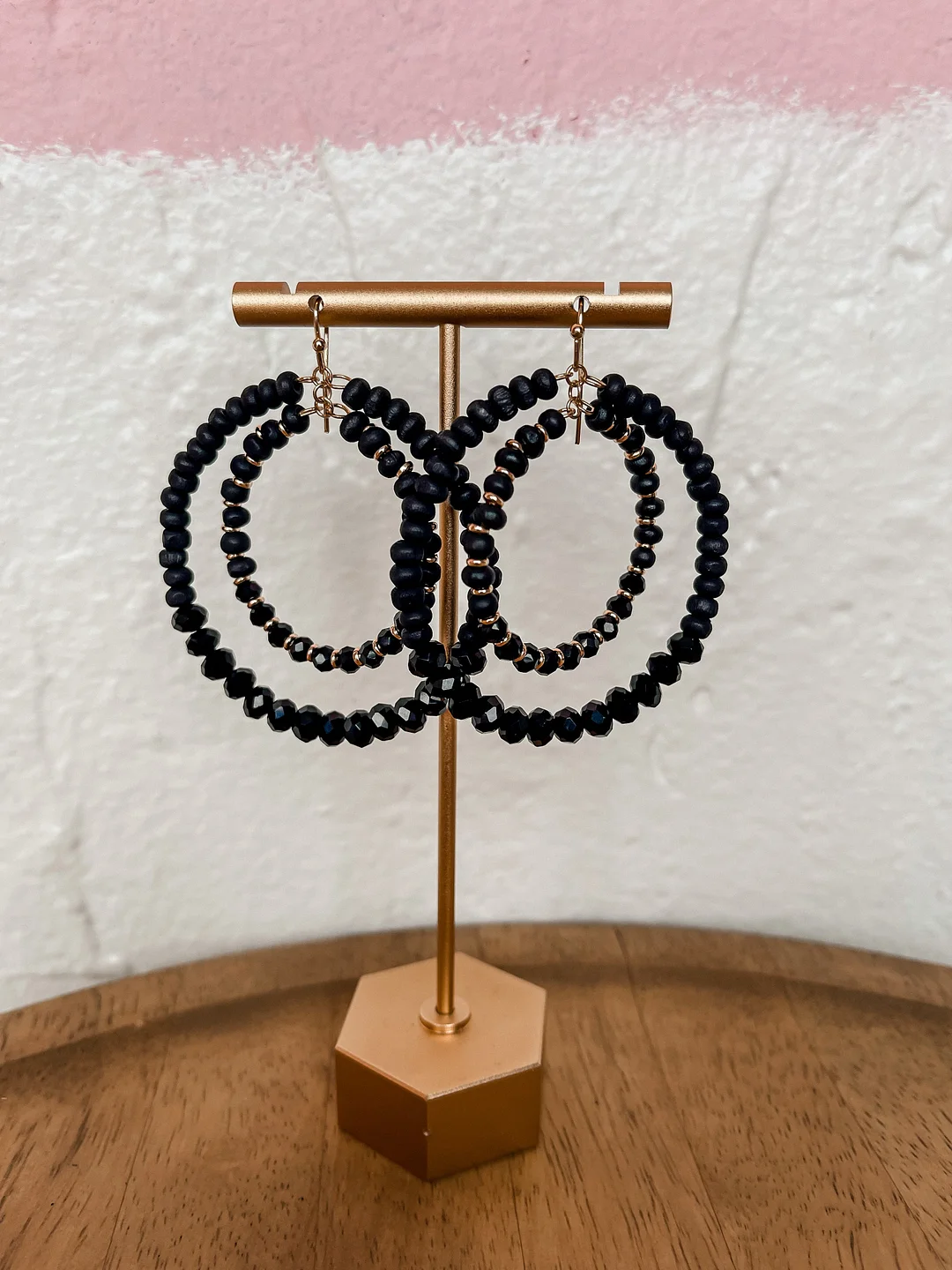 Glam Team Beaded Circle Drop Earrings