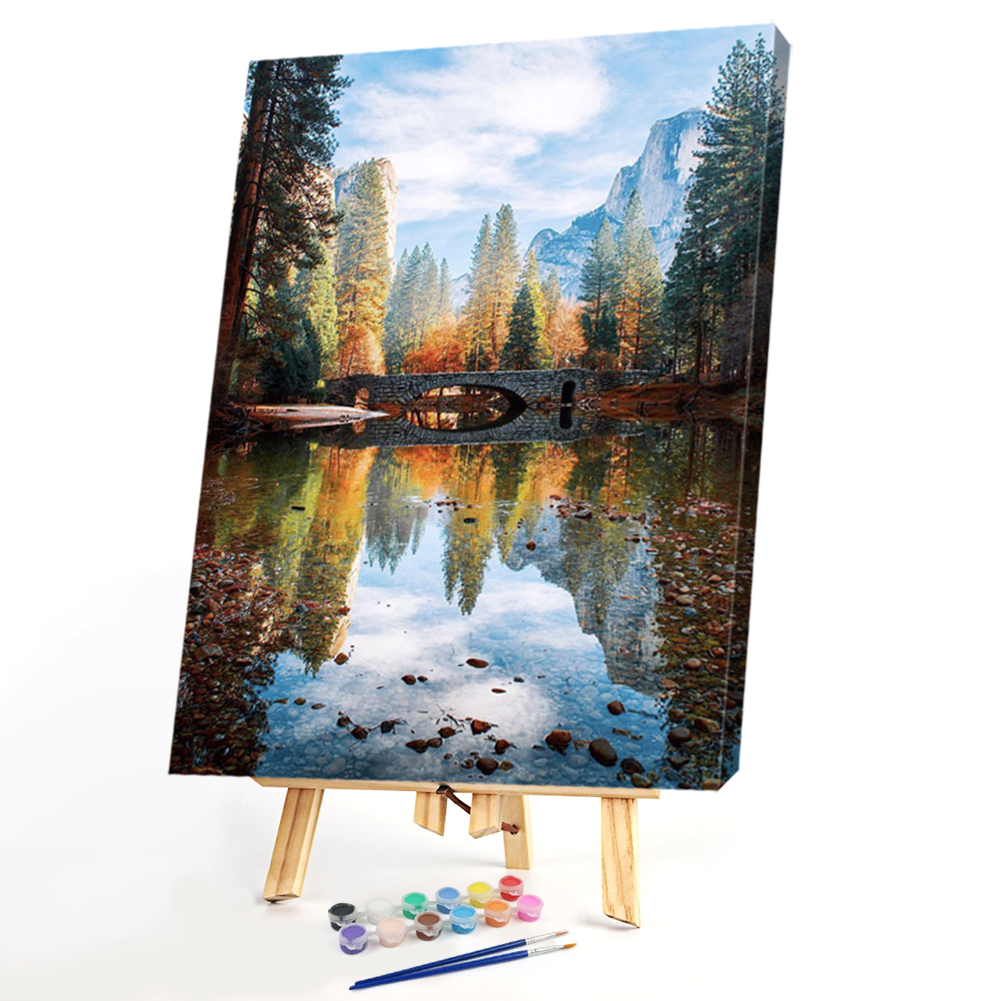 

40x50cm - Paint By Numbers Hill Bridge, 501 Original
