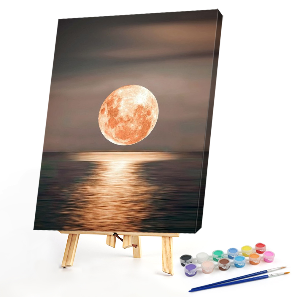 

40*50CM - Paint By Numbers - Full Moon At Sea, 501 Original