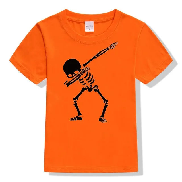 Hip Hop Dabbing Skeleton Kids T-Shirt Punk Black Shirts Children Boys Girls Funny Skull Teens T Shirts Toddler Summer Clothes