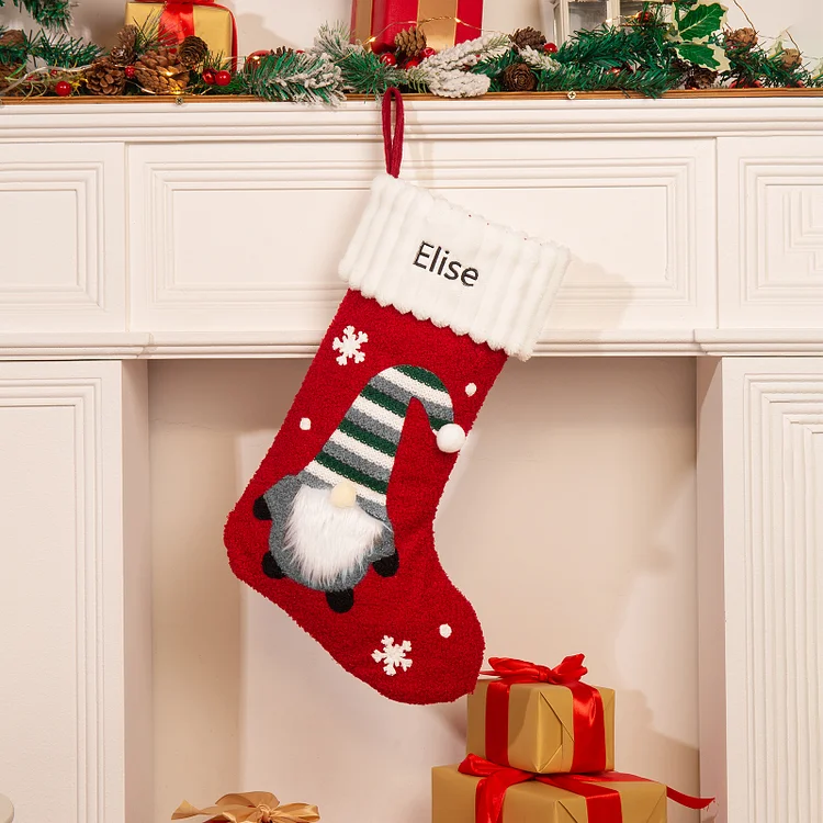 Personalized Christmas Stockings Ornaments Custom 1 Name Santa Claus stocking Christmas Gifts for Family Friends