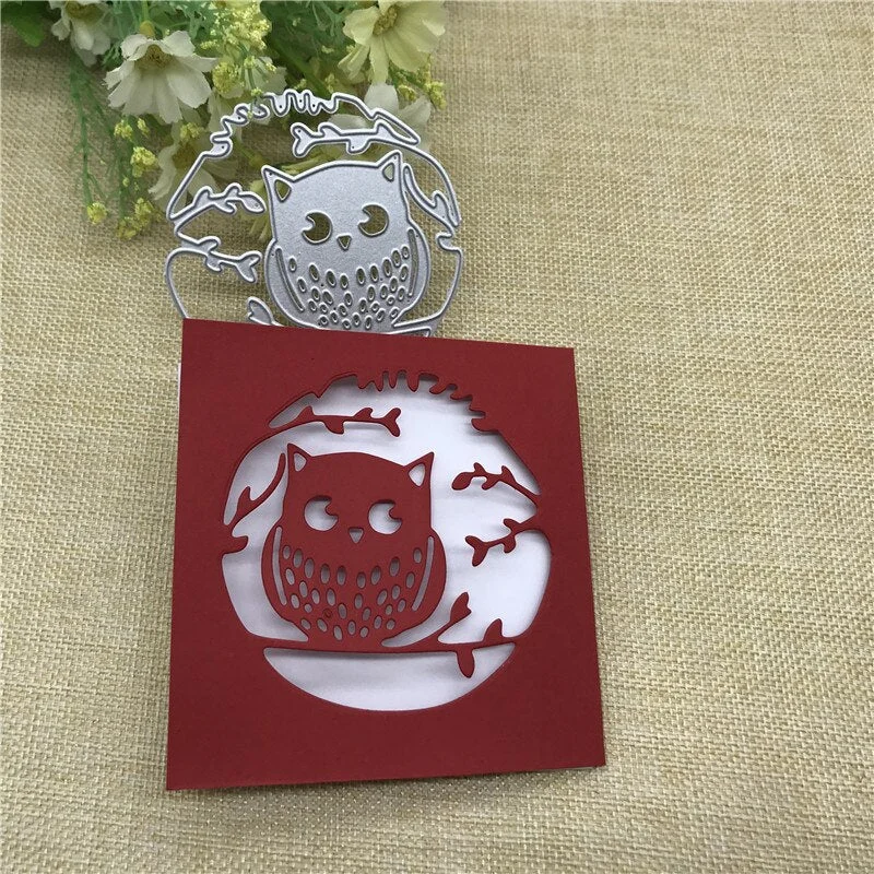 Branch owl lace Metal Cutting Dies Stencils For DIY Scrapbooking Decorative Embossing Handcraft Die Cutting Template