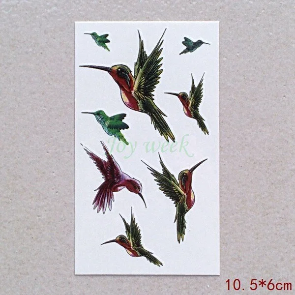 Waterproof Temporary Tattoo Sticker fly birds tattoo Kingfisher Hummingbird tatto stickers flash tatoo fake tattoos for girl