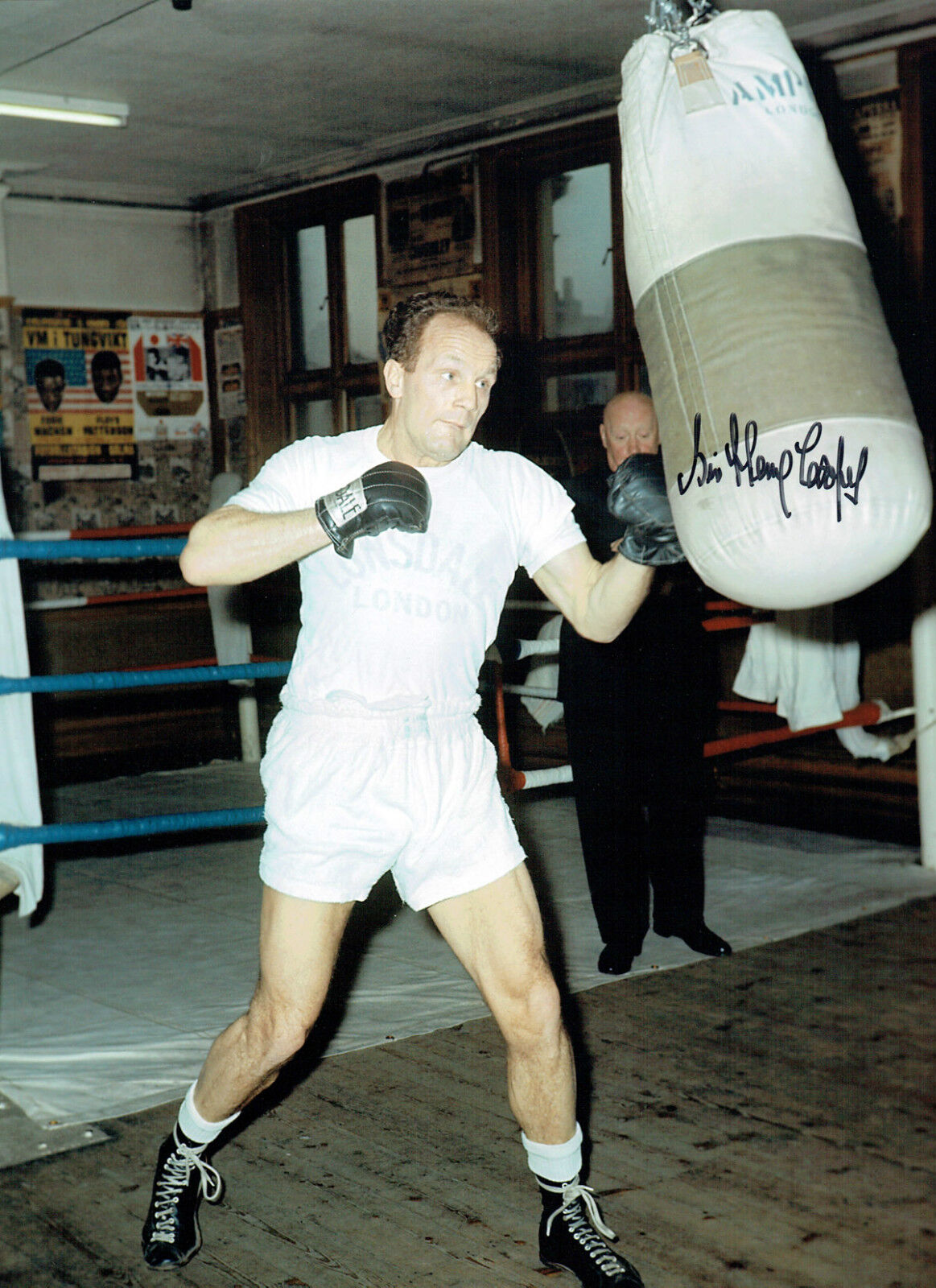 Sir Henry COOPER Signed Autograph Boxing Massive 16x12 Training Photo Poster painting AFTAL COA