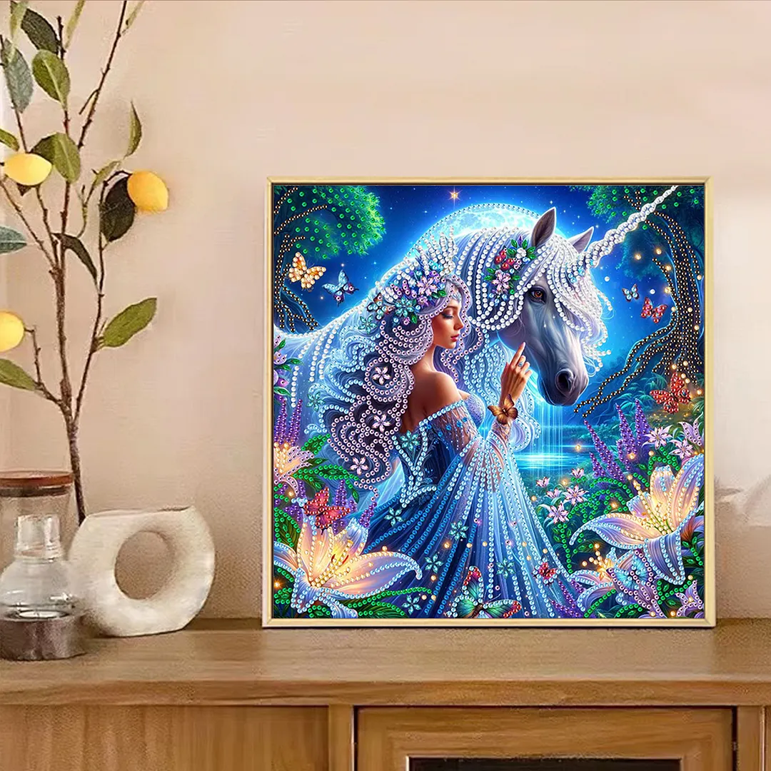 Unicorn Beauty - Diamond Painting - Partial Special Shaped Drill(Canvas|30*30cm)