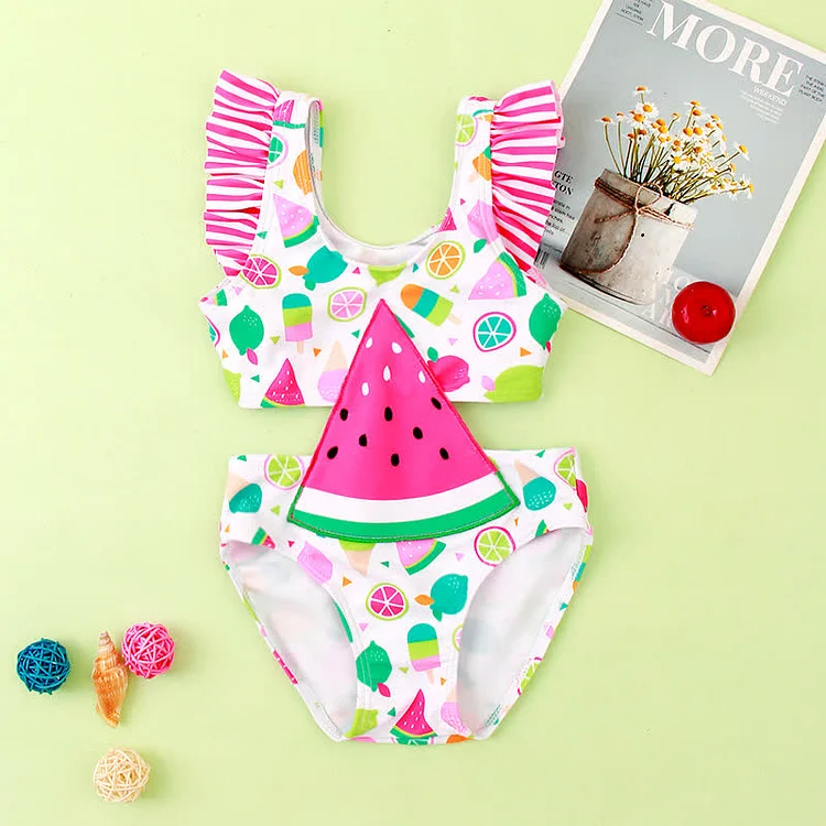 Toddler Embroidered Ruffled One Piece Swimsuit