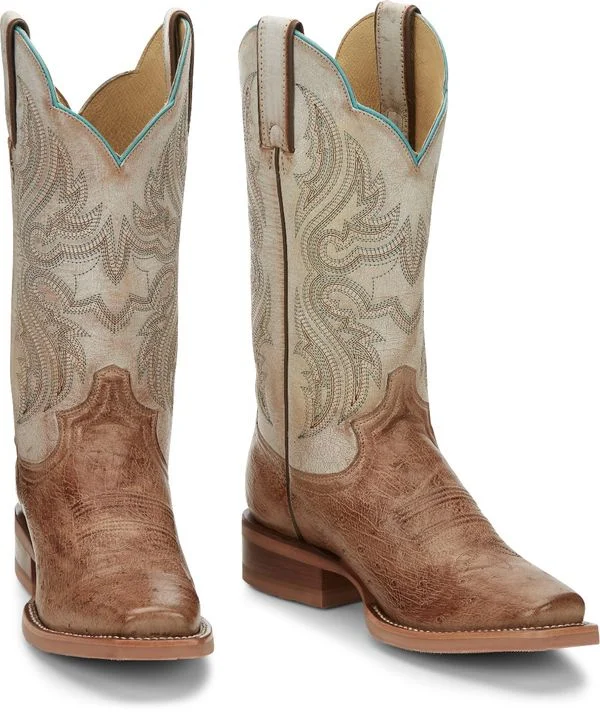 JUSTIN WILLA TAN SMOOTH OSTRICH WOMEN'S WESTERN BOOT-JE700