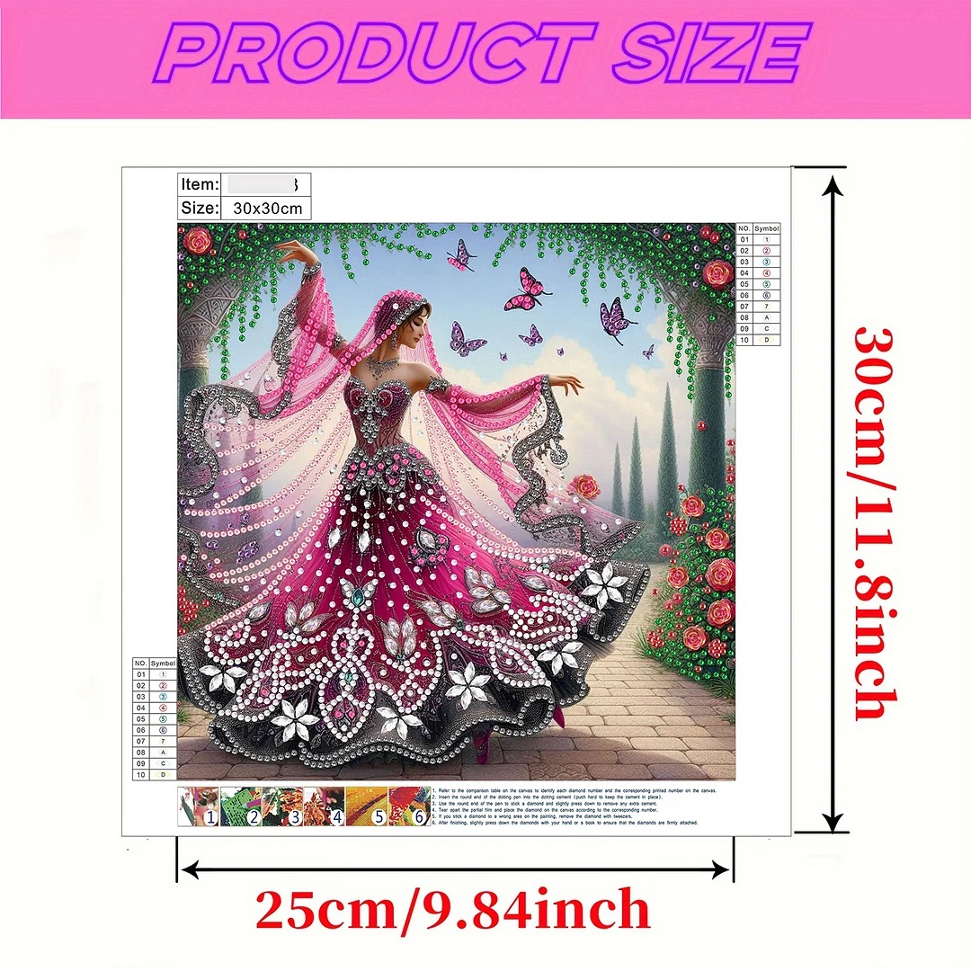 Dancing Beauty - Diamond Painting - Partial Special Shaped Drill(Canvas|30*30cm)