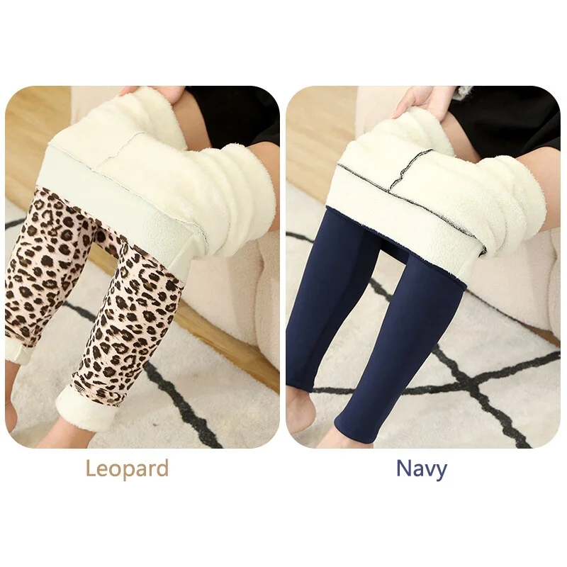 CHRLEISURE Winter Warm Pants Women 2 Pcs Velvet Thick Legging High Waist Push Up Elastic Sports Pants Warmth Lamb Wool Pants
