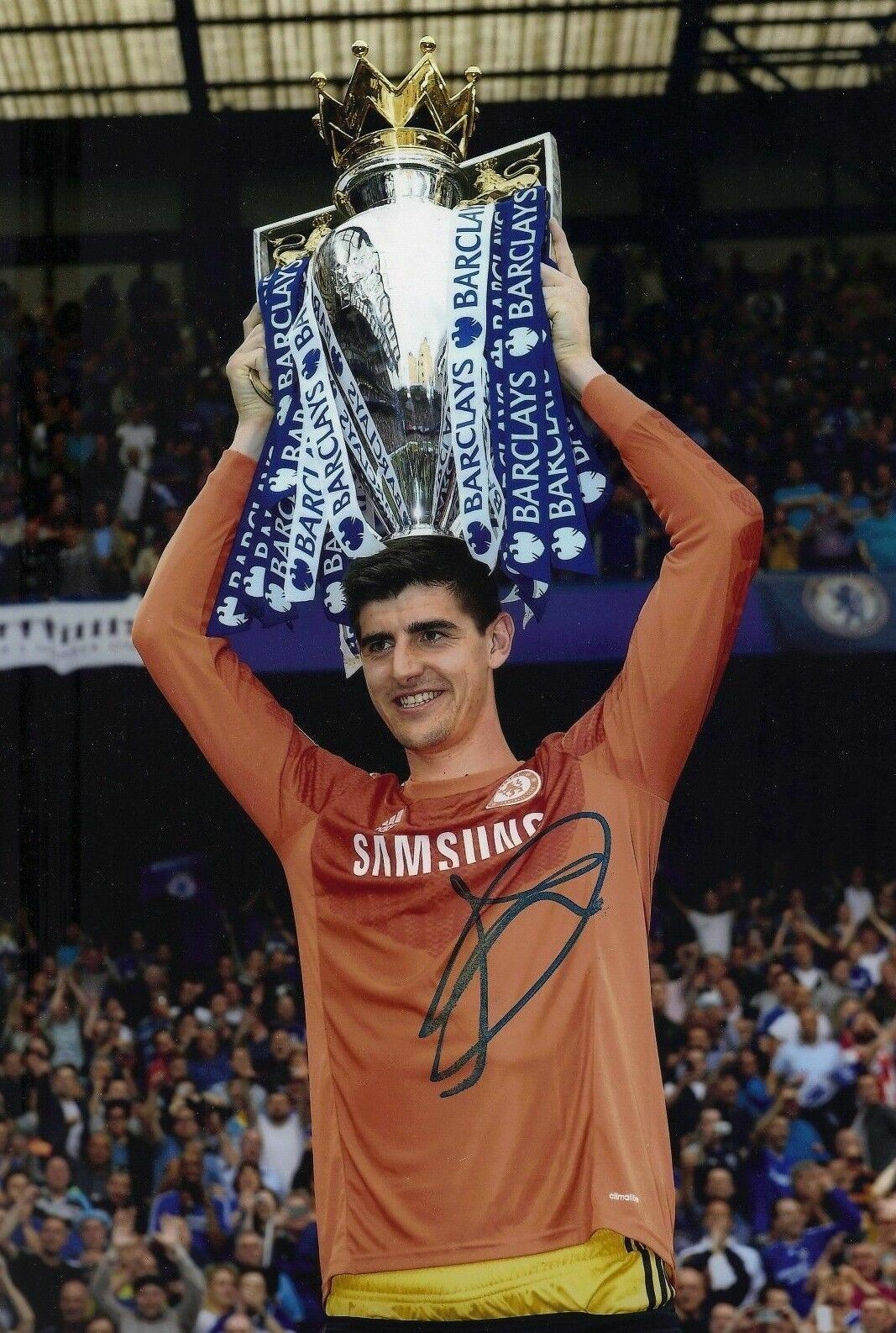 Thibaut Courtois Signed 12X8 Photo Poster painting Chelsea FC AFTAL COA (1895)