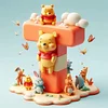 （Multi-Style)Winnie the Pooh's 26 Alphabet-Full Round Diamond Painting 30*30CM
