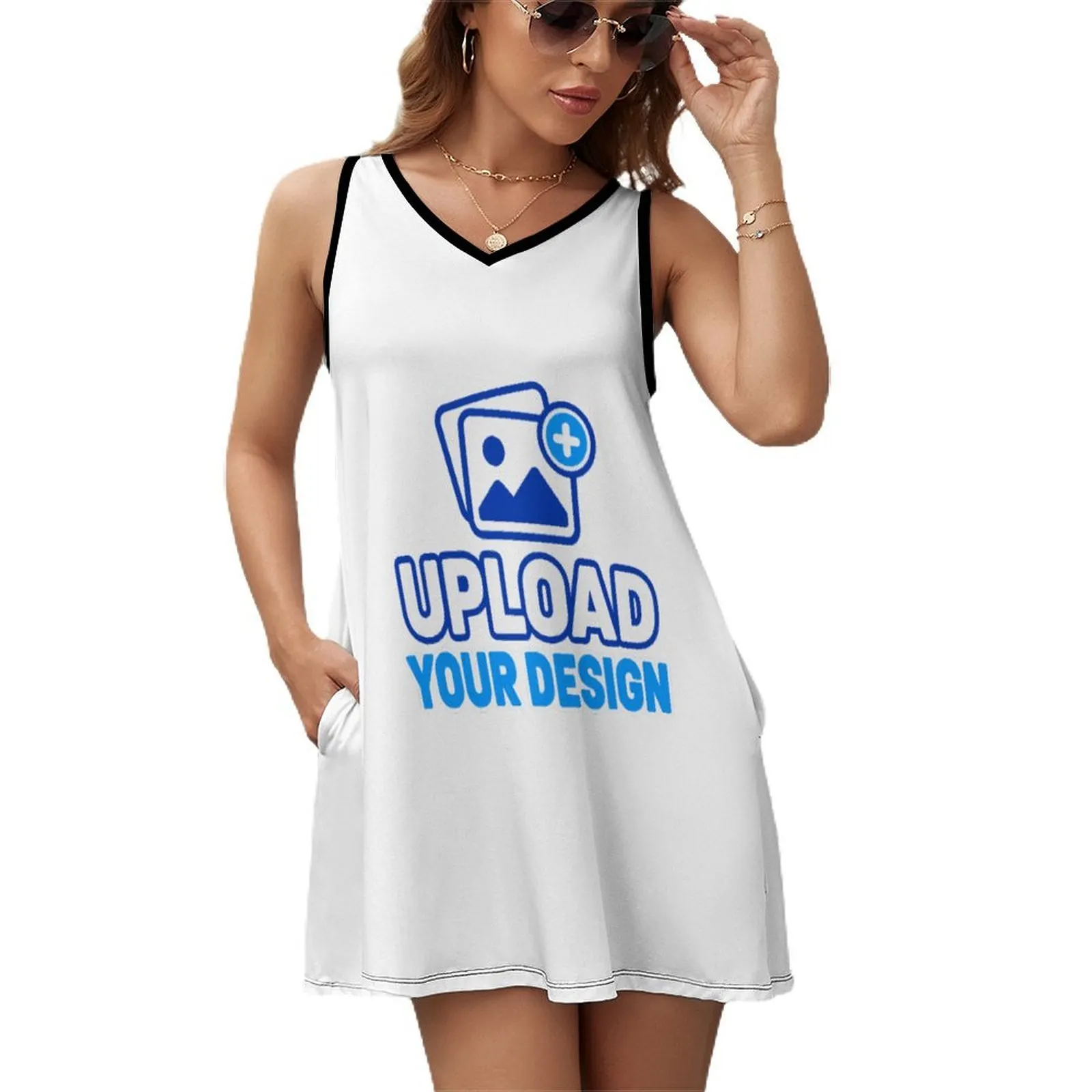 Custom Sleeveless V-Neck Pocket Tank Dress product image 7