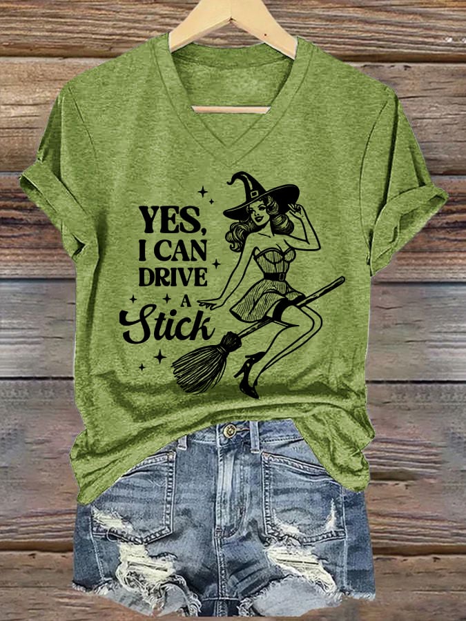 Women's Yes I Can Drive A Stick Printed Sweatshirt