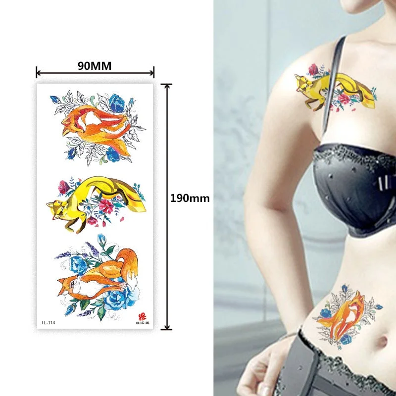 Flower arm waterproof tattoo stickers half arm painted animal durable waterproof European and American temporary tattoo stickers