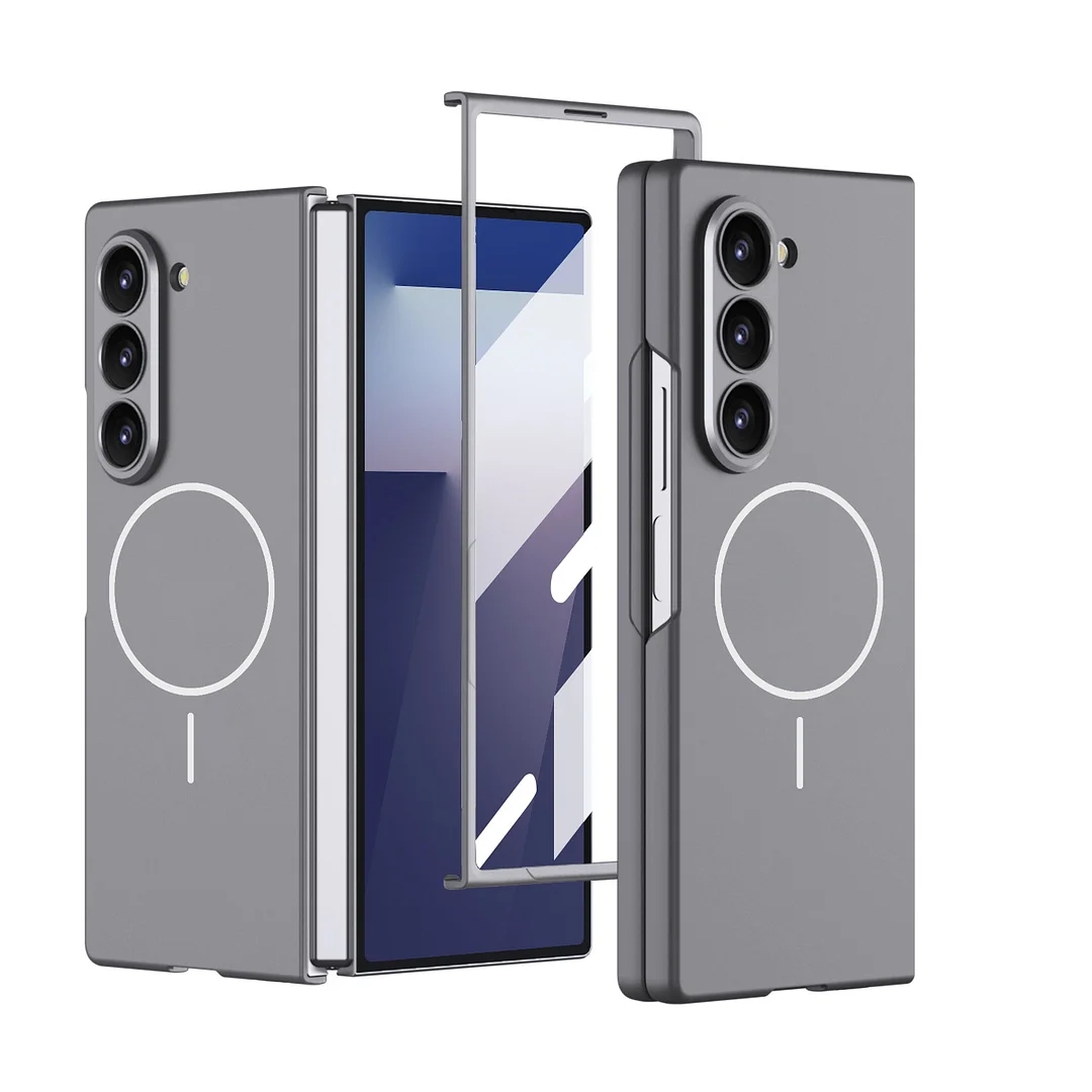 Suitable For Samsung Zfold7 Mobile Phone Case Thin Magnetic Absorbing Wireless Ring Film Integrated Ultra-Thin Flip Simple Wind Protection Case