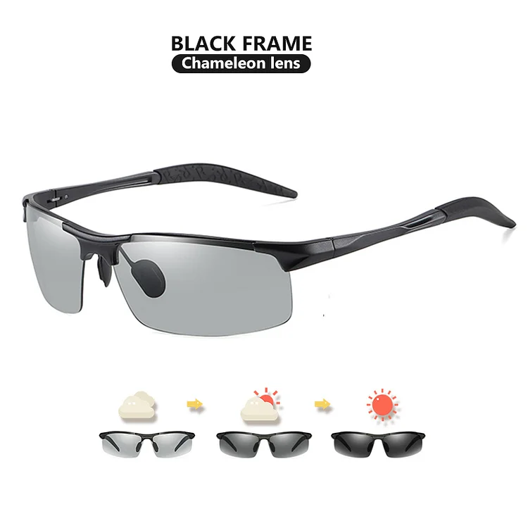 CoolPandas Rimless Outdoor Sport Driving Photochromic Sunglasses Men Polarized Glasses Day Night Chamelon Goggle zonnebril heren