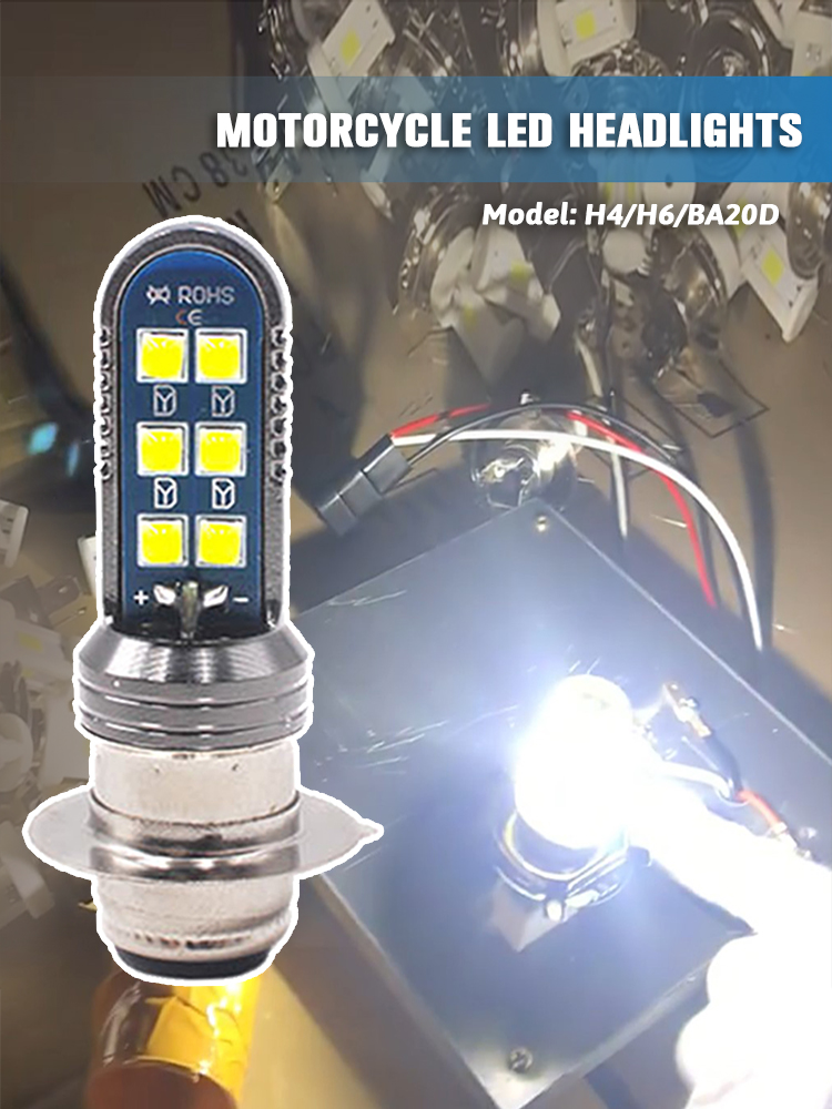 

1080LM 6000K 12 SMD LED Headlight Bulb Auxiliary Front Light for Motorcycle, H4, 501 Original