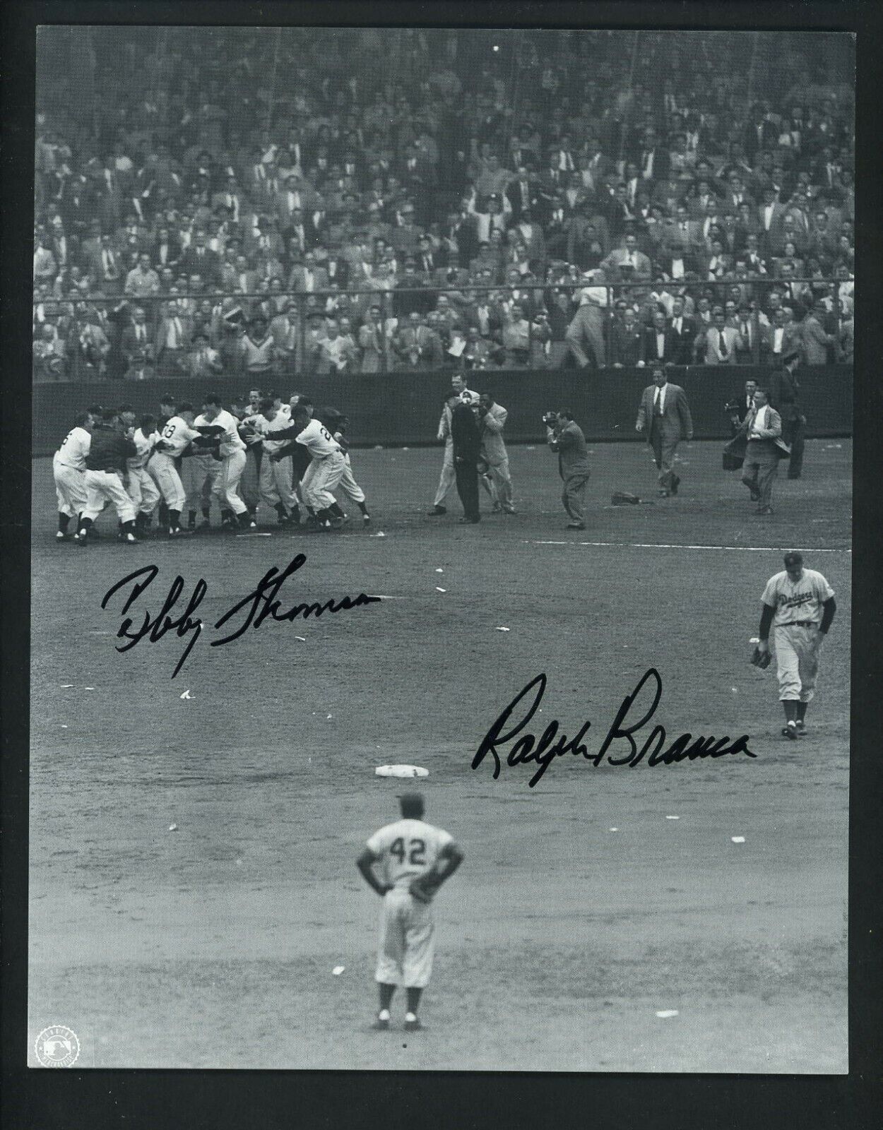 Bobby Thomson & Ralph Branca Signed Autographed 1951 8 x 10 Photo Poster painting Branca Estate